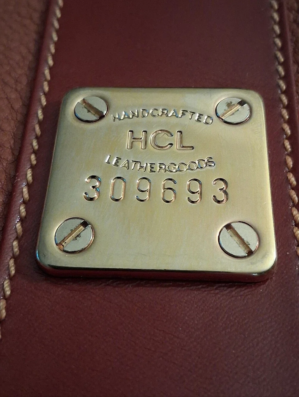 Vintage HCL Handmade Classic Brown & Tan Leather Hobo Bag - Made In Germany